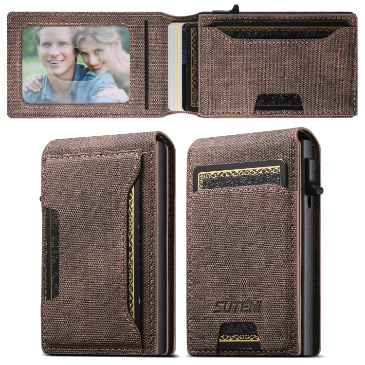 Suteni Denim Texture Key Press Automatically Pop Up Card Box