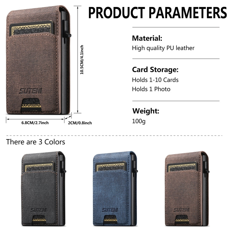Suteni Denim Texture Key Press Automatically Pop Up Card Box
