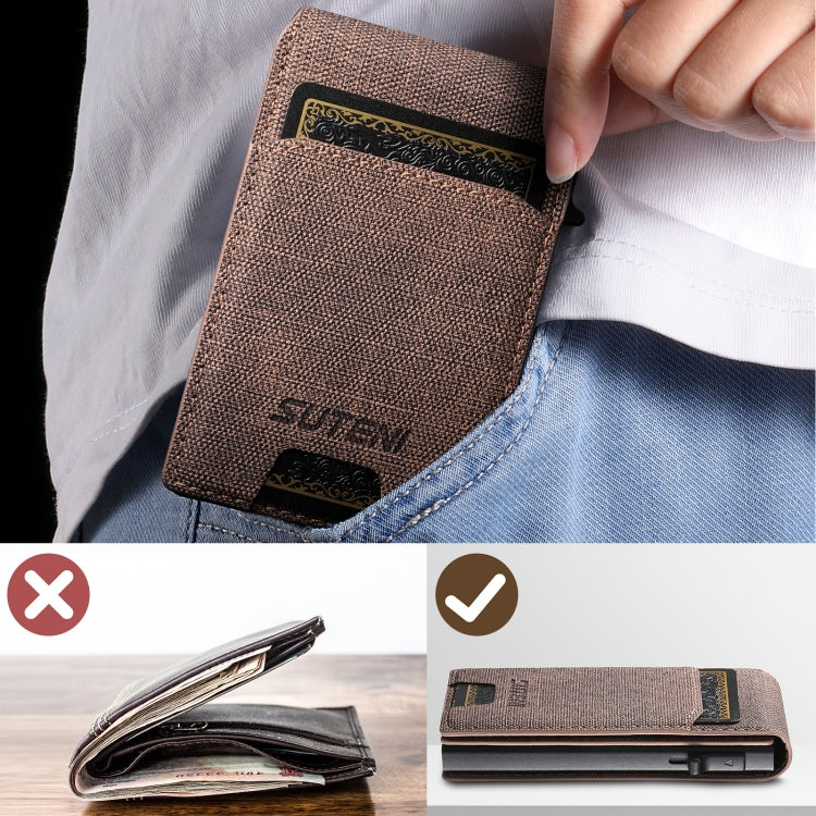 Suteni Denim Texture Key Press Automatically Pop Up Card Box