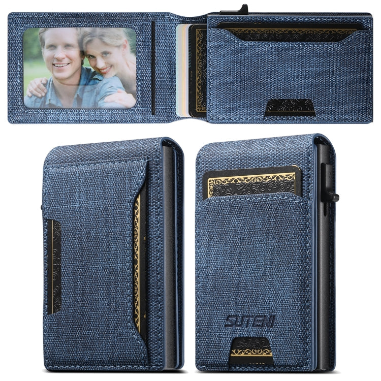 Suteni Denim Texture Key Press Automatically Pop Up Card Box