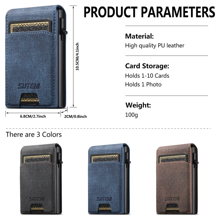 Suteni Denim Texture Key Press Automatically Pop Up Card Box