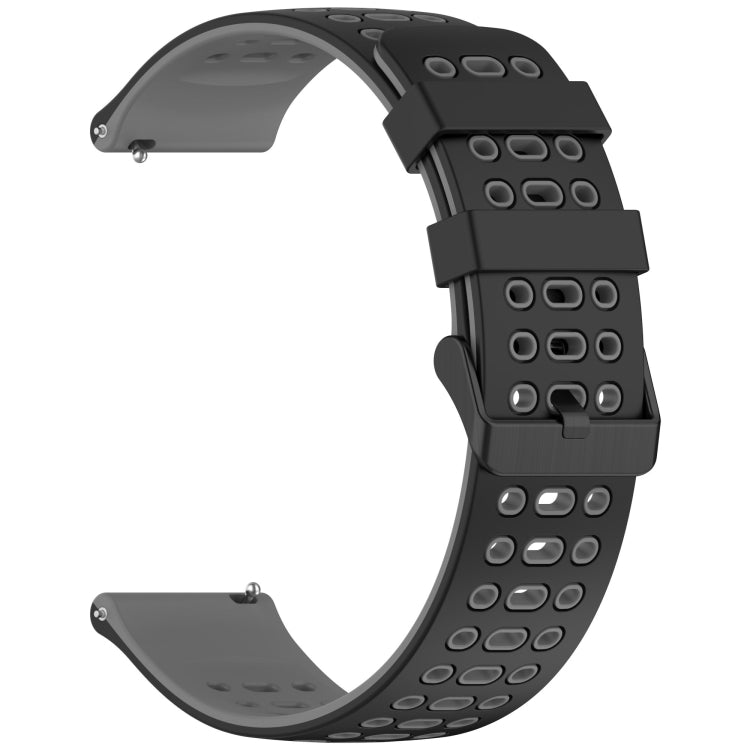 For Huawei Watch 22mm Three Rows Hole Two Color Silicone Watch Band