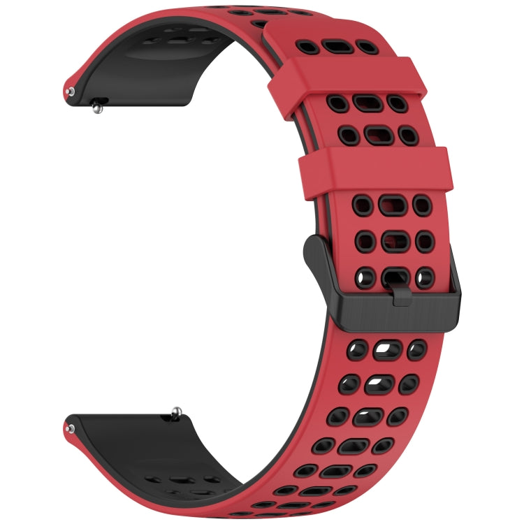 For Huawei Watch 22mm Three Rows Hole Two Color Silicone Watch Band