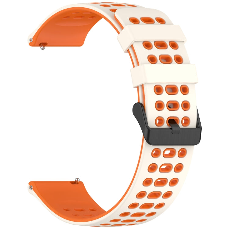 For Amazfit Watch 22mm Three Rows Hole Two Color Silicone Watch Band