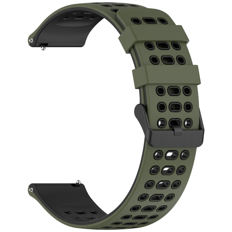 For Garmin Watch 22mm Three Rows Hole Two Color Silicone Watch Band