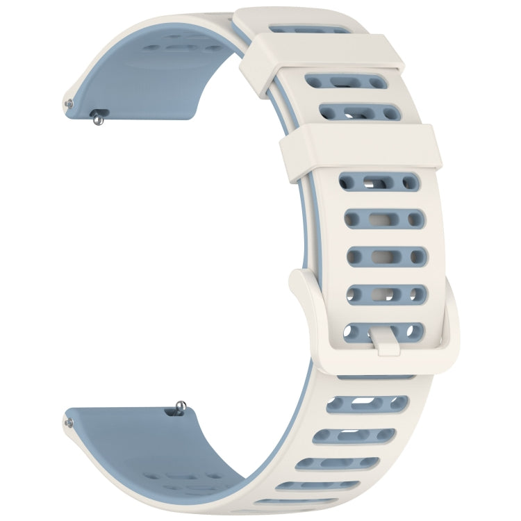 For Huawei Watch 22mm Hollow Three Rows Hole Two Color Silicone Watch Band