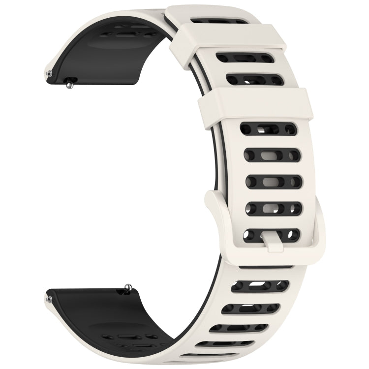 For Huawei Watch 22mm Hollow Three Rows Hole Two Color Silicone Watch Band