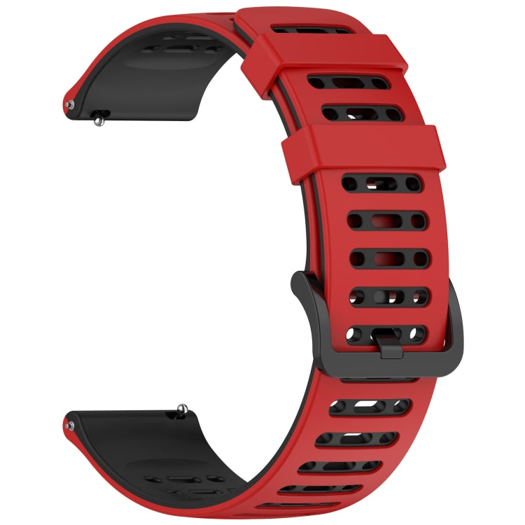 For Amazfit Watch 22mm Hollow Three Rows Hole Two Color Silicone Watch Band