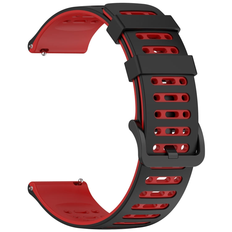 For Garmin Watch 22mm Hollow Three Rows Hole Two Color Silicone Watch Band