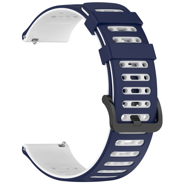 For Garmin Watch 22mm Hollow Three Rows Hole Two Color Silicone Watch Band