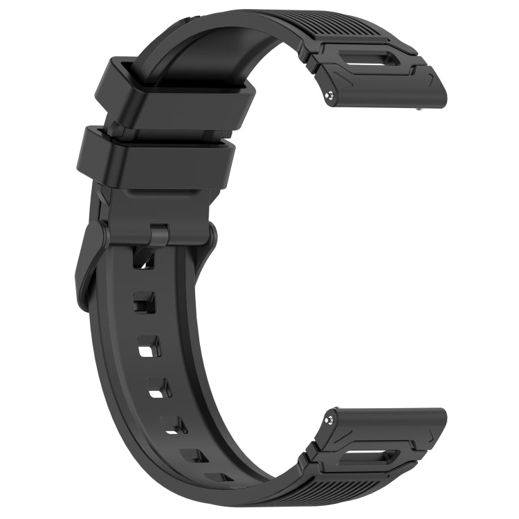 For COROS PACE 3 / APEX 2 Pro 22mm Vertical Pattern Black Buckle Silicone Watch Band