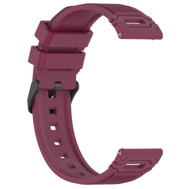 For COROS PACE 3 / APEX 2 Pro 22mm Vertical Pattern Black Buckle Silicone Watch Band