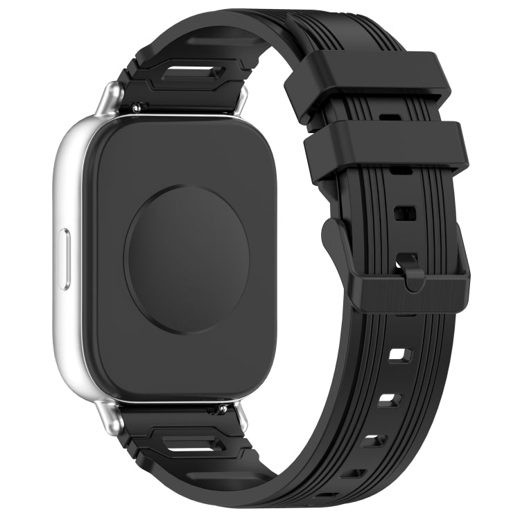 For COROS PACE 3 / APEX 2 Pro 22mm Vertical Pattern Black Buckle Silicone Watch Band
