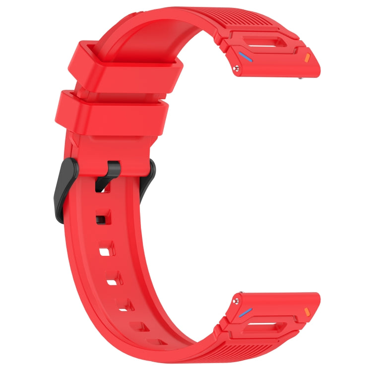 For COROS PACE 3 / APEX 2 Pro 22mm Vertical Pattern Black Buckle Silicone Watch Band