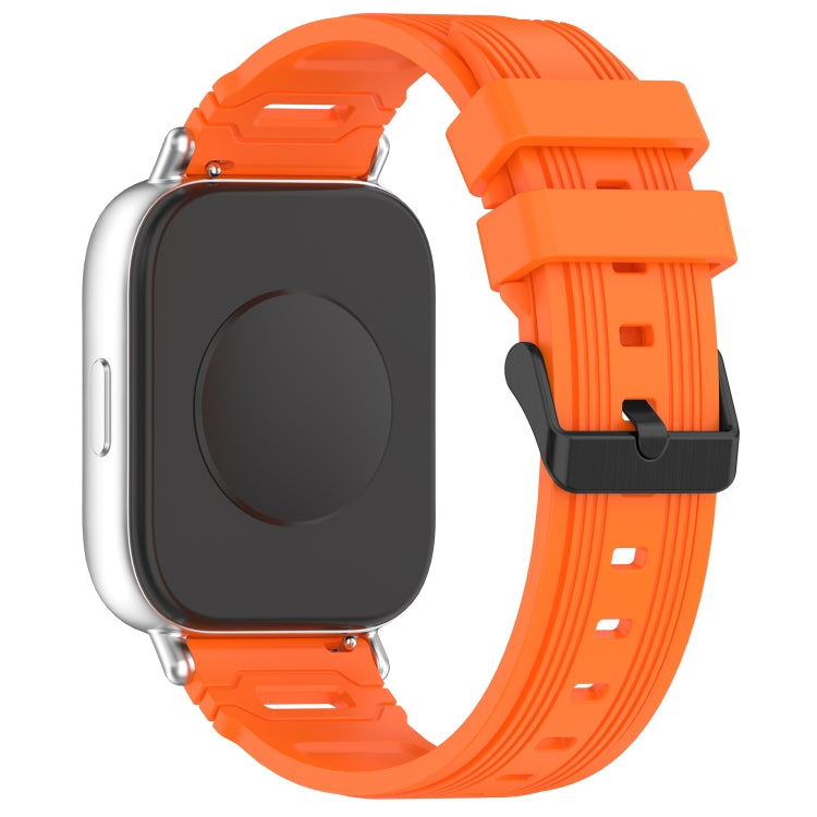 For Samsung Galaxy Watch 22mm Vertical Pattern Black Buckle Silicone Watch Band