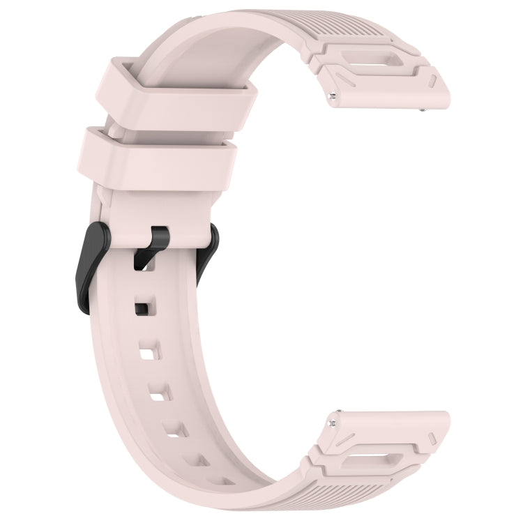 For Samsung Galaxy Watch 22mm Vertical Pattern Black Buckle Silicone Watch Band