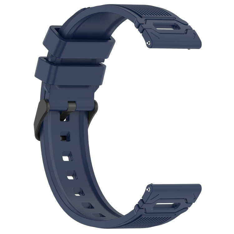 For Samsung Galaxy Watch 22mm Vertical Pattern Black Buckle Silicone Watch Band