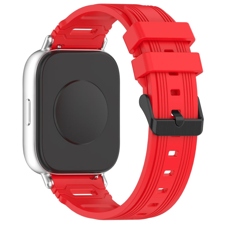 For Samsung Galaxy Watch 22mm Vertical Pattern Black Buckle Silicone Watch Band