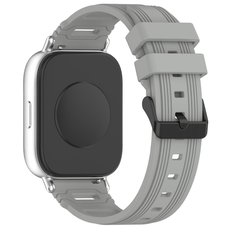 For Samsung Galaxy Watch 22mm Vertical Pattern Black Buckle Silicone Watch Band