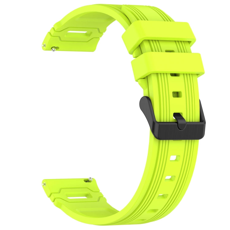 For Samsung Galaxy Watch 22mm Vertical Pattern Black Buckle Silicone Watch Band