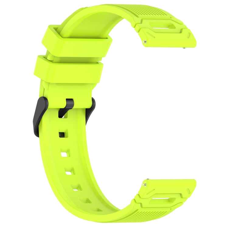 For Samsung Galaxy Watch 22mm Vertical Pattern Black Buckle Silicone Watch Band