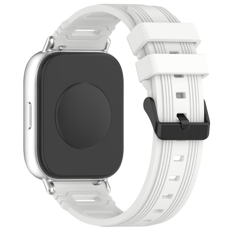 For Samsung Galaxy Watch 22mm Vertical Pattern Black Buckle Silicone Watch Band