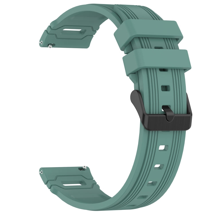 For Samsung Galaxy Watch 22mm Vertical Pattern Black Buckle Silicone Watch Band