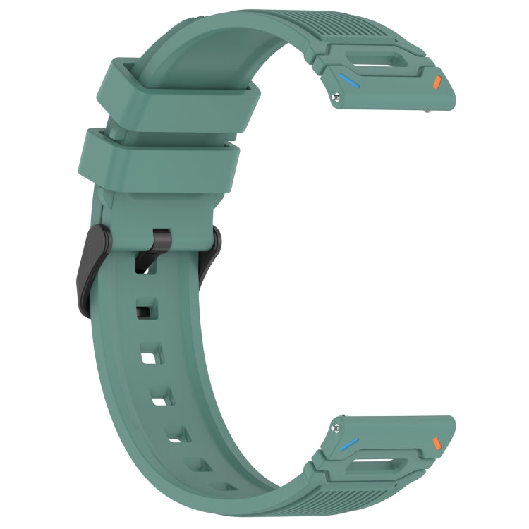 For Samsung Galaxy Watch 22mm Vertical Pattern Black Buckle Silicone Watch Band
