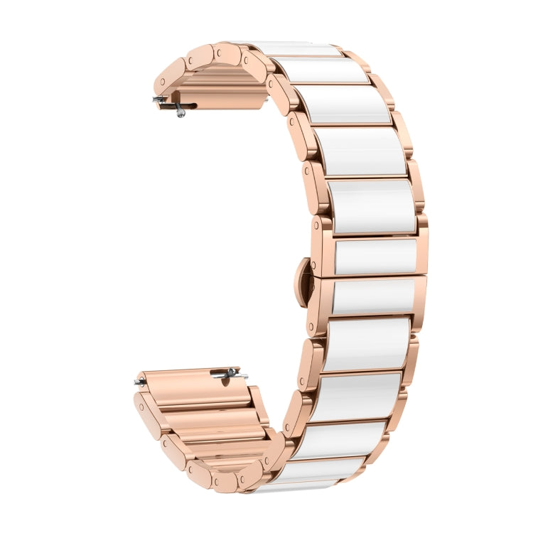 For Huawei Watch GT 5 41mm / GT 5 Pro 42mm Butterfly Buckle Ceramic White Metal Watch Band