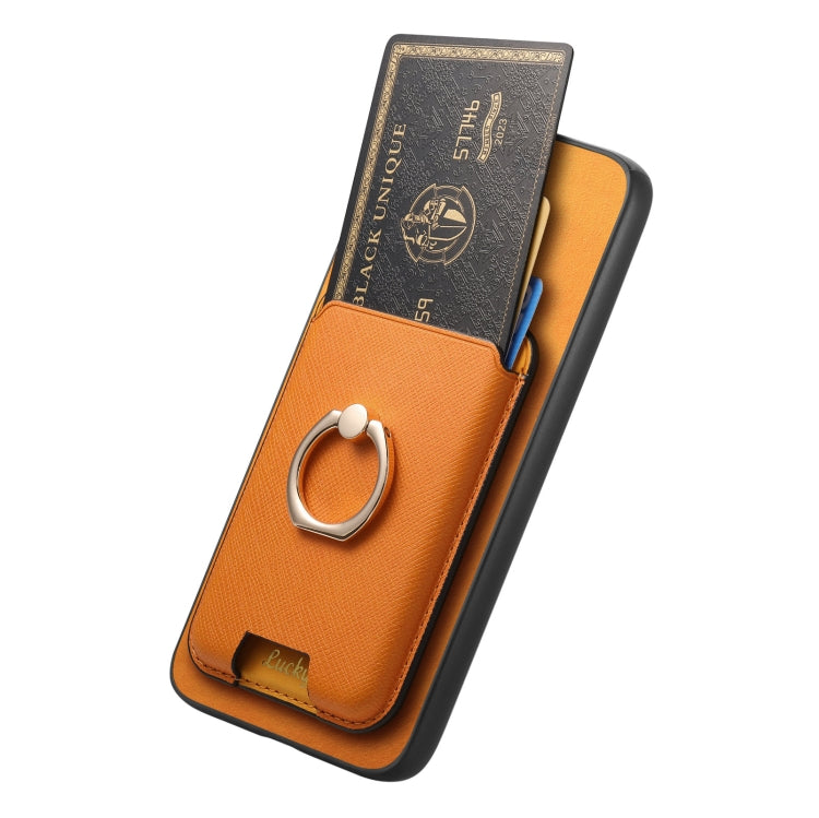 For Samsung Galaxy S25+ 5G Retro Cross Leather Ring Vertical Insert Card Bag MagSafe Phone Case