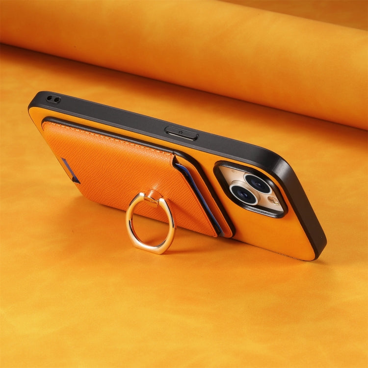 For Samsung Galaxy S25+ 5G Retro Cross Leather Ring Vertical Insert Card Bag MagSafe Phone Case