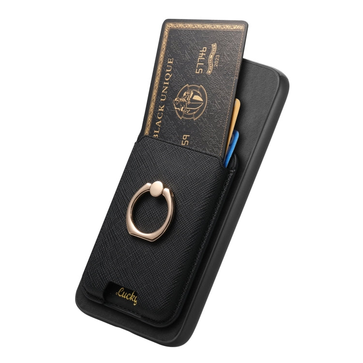 For Samsung Galaxy S25+ 5G Retro Cross Leather Ring Vertical Insert Card Bag MagSafe Phone Case