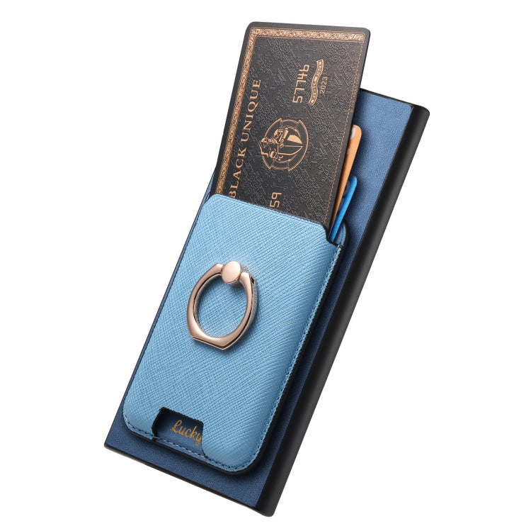 For Samsung Galaxy S25 Ultra 5G Retro Cross Leather Ring Vertical Insert Card Bag MagSafe Phone Case