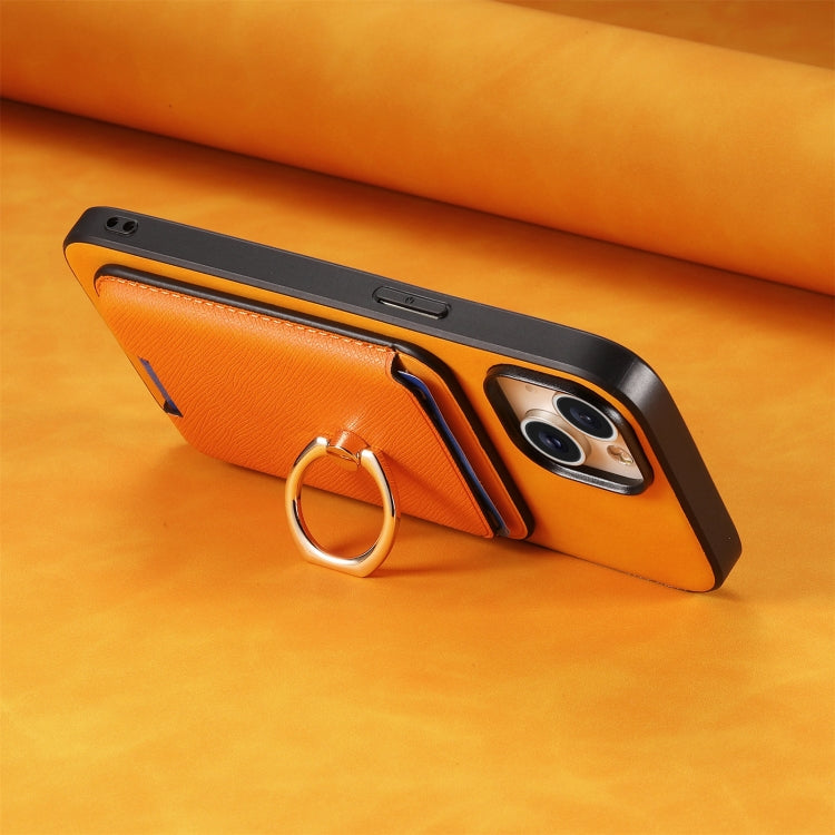 For Samsung Galaxy A55 5G Retro Cross Leather Ring Vertical Insert Card Bag MagSafe Phone Case