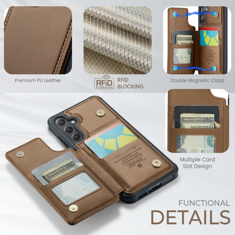 For Samsung Galaxy S25 5G CaseMe C22 Card Slots Holder RFID Anti-theft Phone Case