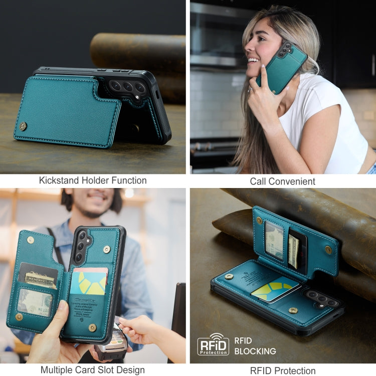 For Samsung Galaxy S25 5G CaseMe C22 Card Slots Holder RFID Anti-theft Phone Case