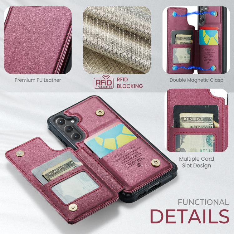 For Samsung Galaxy S25 5G CaseMe C22 Card Slots Holder RFID Anti-theft Phone Case