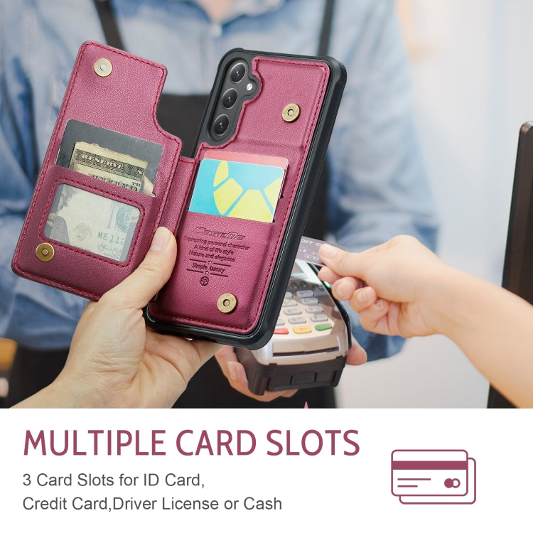 For Samsung Galaxy S25 5G CaseMe C22 Card Slots Holder RFID Anti-theft Phone Case