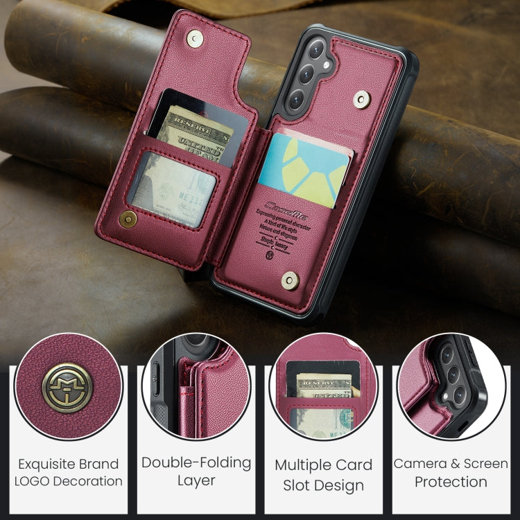 For Samsung Galaxy S25 5G CaseMe C22 Card Slots Holder RFID Anti-theft Phone Case