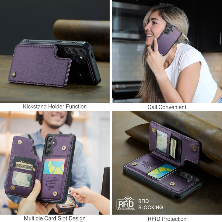 For Samsung Galaxy S25 5G CaseMe C22 Card Slots Holder RFID Anti-theft Phone Case