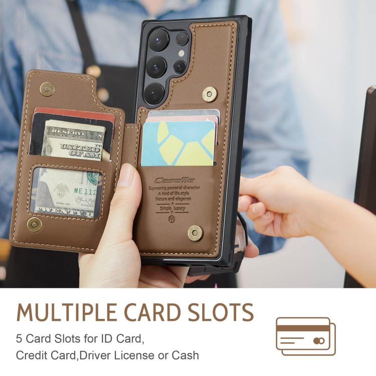 For Samsung Galaxy S25 Ultra 5G CaseMe C22 Card Slots Holder RFID Anti-theft Phone Case