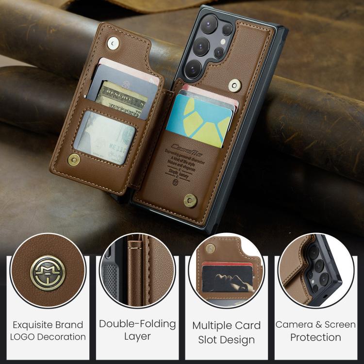 For Samsung Galaxy S25 Ultra 5G CaseMe C22 Card Slots Holder RFID Anti-theft Phone Case
