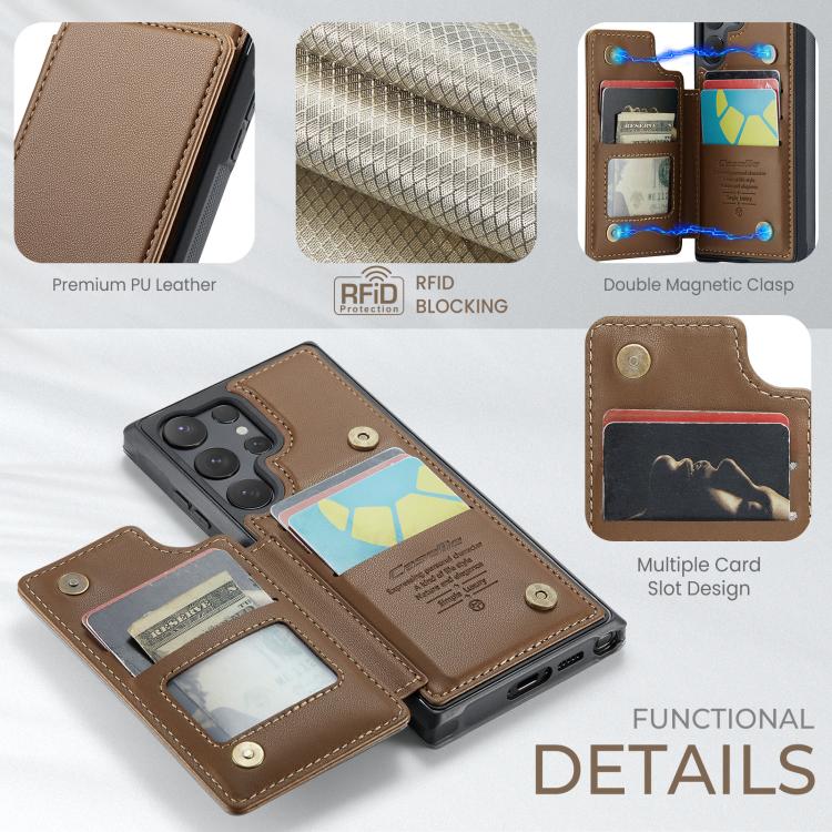 For Samsung Galaxy S25 Ultra 5G CaseMe C22 Card Slots Holder RFID Anti-theft Phone Case