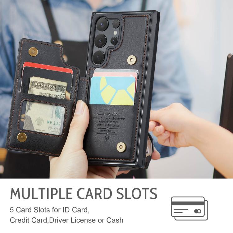 For Samsung Galaxy S25 Ultra 5G CaseMe C22 Card Slots Holder RFID Anti-theft Phone Case