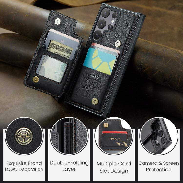 For Samsung Galaxy S25 Ultra 5G CaseMe C22 Card Slots Holder RFID Anti-theft Phone Case