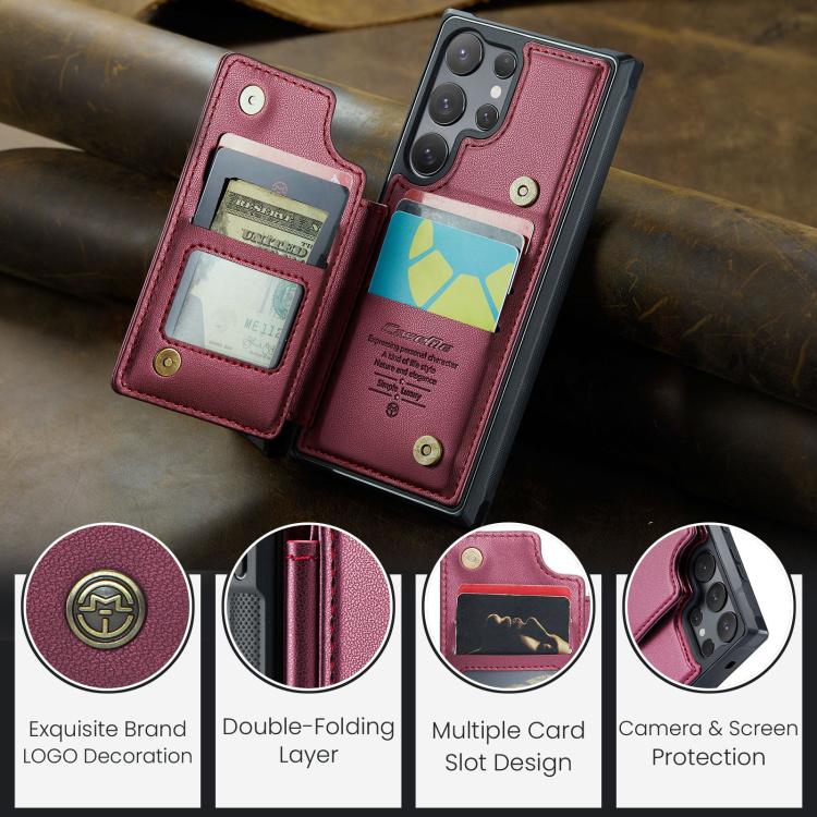 For Samsung Galaxy S25 Ultra 5G CaseMe C22 Card Slots Holder RFID Anti-theft Phone Case