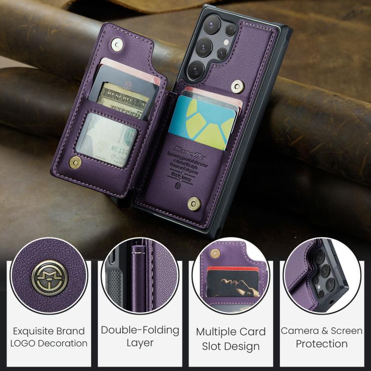 For Samsung Galaxy S25 Ultra 5G CaseMe C22 Card Slots Holder RFID Anti-theft Phone Case