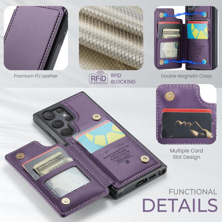 For Samsung Galaxy S25 Ultra 5G CaseMe C22 Card Slots Holder RFID Anti-theft Phone Case