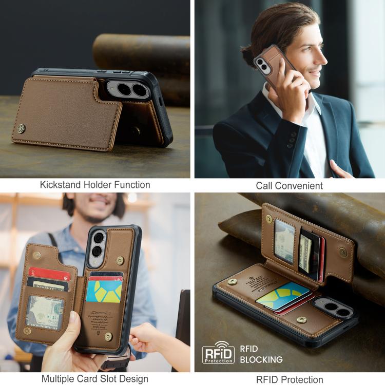 For Samsung Galaxy S25 Edge 5G CaseMe C22 Card Slots Holder RFID Anti-theft Phone Case