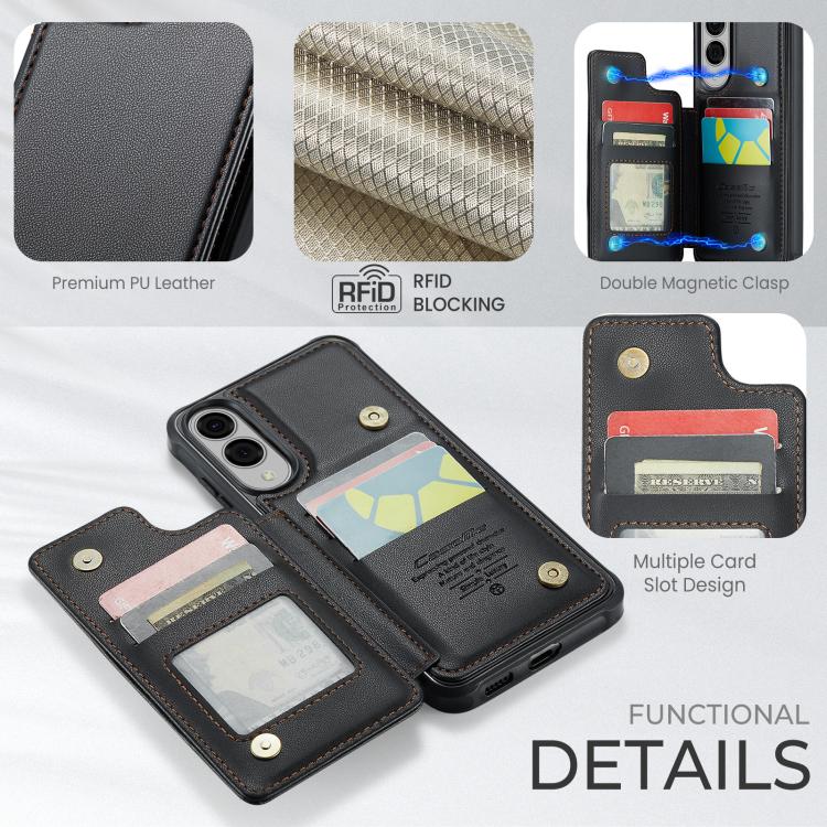 For Samsung Galaxy S25 Edge 5G CaseMe C22 Card Slots Holder RFID Anti-theft Phone Case
